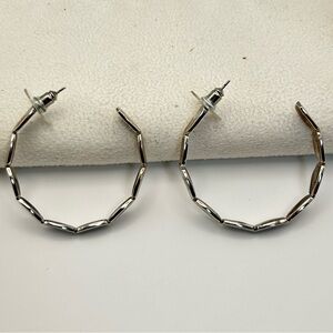 Kendra Scott Brooke Hoop Earrings Rhodium Plated Posts 1.5"